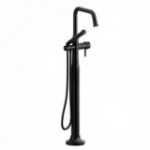 Riobel Momenti TMMSQ39L 2-way Type T (thermostatic) coaxial floor-mount tub filler with hand shower (Without Rough-in)