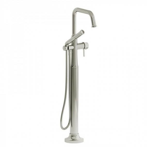 Riobel Momenti TMMSQ39L 2-way Type T (thermostatic) coaxial floor-mount tub filler with hand shower (Without Rough-in)