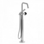 Riobel Momenti TMMSQ39X 2-way Type T (thermostatic) coaxial floor-mount tub filler with hand shower (Without Rough-in)