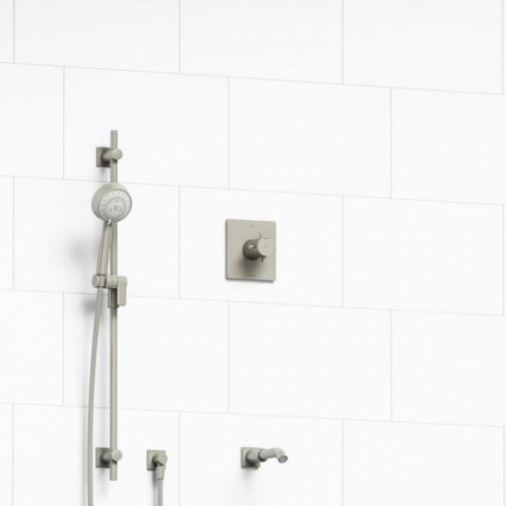 Riobel Pallace KIT1244PATQ 1/2 inch 2-way Type T/P coaxial system with spout and hand shower rail