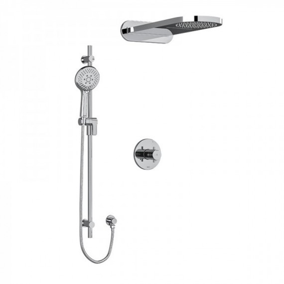 Riobel Pallace KIT2745PATM Type TP thermostaticpressure balance 0.5 coaxial 3-way system with hand shower rail and rain and casc