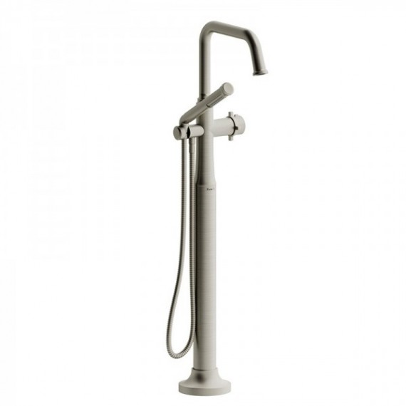 Riobel Momenti MMSQ39 2-way Type T (thermostatic) coaxial floor-mount tub filler with hand shower