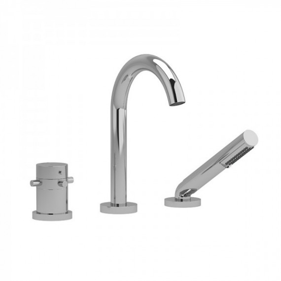 Riobel Riu RU19 2-way 3-piece Type T thermostatic coaxial deck-mount tub filler with hand shower