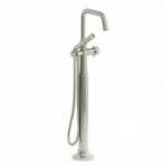 Riobel Momenti TMMSQ39 2-way Type T (thermostatic) coaxial floor-mount tub filler with hand shower (Without Rough-in)