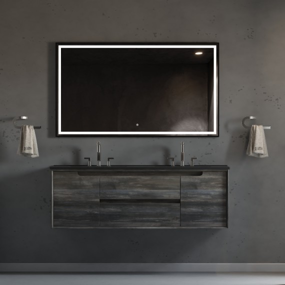 Virta 60 Inch Ashley Wall Hung Double Sink Vanity