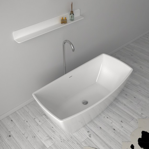 Virta Venice Stone Freestanding Stone 63" Bathtub