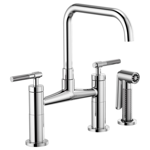 BRIZO LITZE 62553LF SQUARE SPOUT BRIDGE, KNURLED HANDLE 