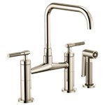 BRIZO LITZE 62553LF SQUARE SPOUT BRIDGE, KNURLED HANDLE 