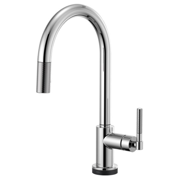 BRIZO LITZE 64043LF ARC SPOUT PULL-DOWN WITH SMARTTOUCH, KNURLED HANDLE 