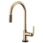 BRIZO LITZE 64044LF ARC SPOUT PULL-DOWN WITH SMARTTOUCH, INDUSTRIAL HANDLE 