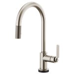 BRIZO LITZE 64044LF ARC SPOUT PULL-DOWN WITH SMARTTOUCH, INDUSTRIAL HANDLE 