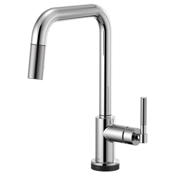 BRIZO LITZE 64053LF SQUARE SPOUT PULL-DOWN WITH SMARTTOUCH, KNURLED HANDLE 