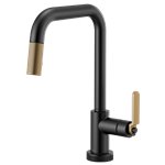 BRIZO LITZE 64054LF SQUARE SPOUT PULL-DOWN WITH SMARTTOUCH, INDUSTRIAL HANDLE 