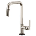 BRIZO LITZE 64054LF SQUARE SPOUT PULL-DOWN WITH SMARTTOUCH, INDUSTRIAL HANDLE 