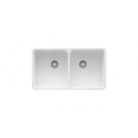 Franke MHK720-35WH Sink - Drop-On Double Fireclay - White 2