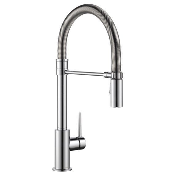 DELTA TRINSIC 9659-DST SINGLE HANDLE PULL-DOWN KITCHEN FAUCET WITH SPRING SPOUT    