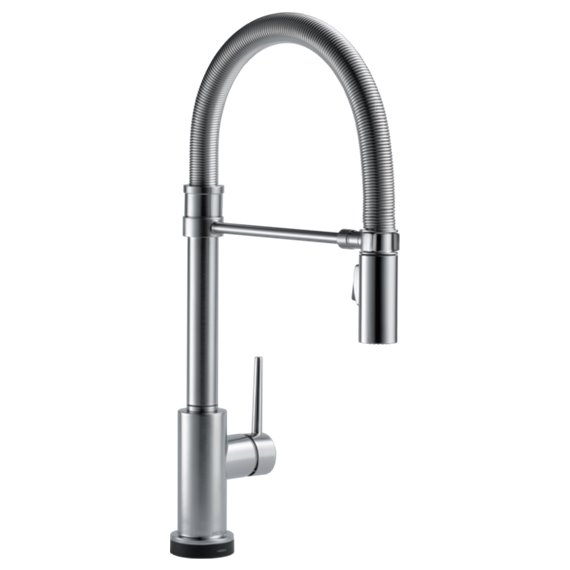 DELTA TRINSIC 9659T-DST SINGLE HANDLE PULL-DOWN KITCHEN FAUCET WITH SPRING SPOUT WIT