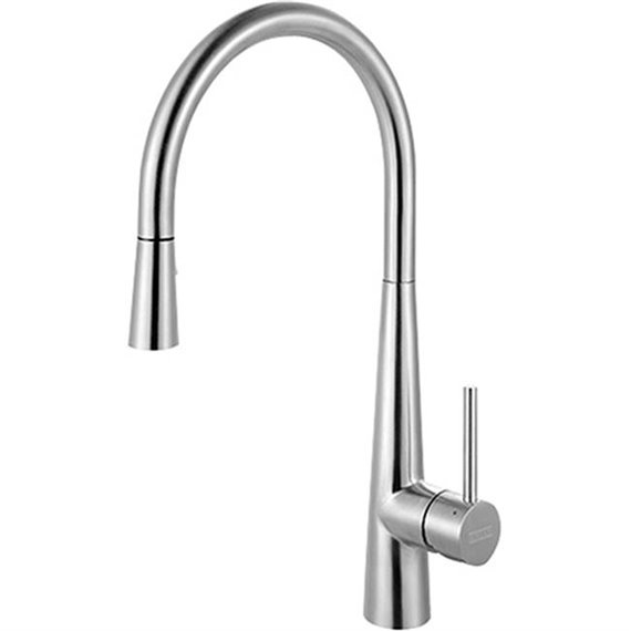 Franke FF34 STEEL PULL DOWN FAUCET WITH INTEGRATED SPRAYER, SIDE LEVER HANDLE