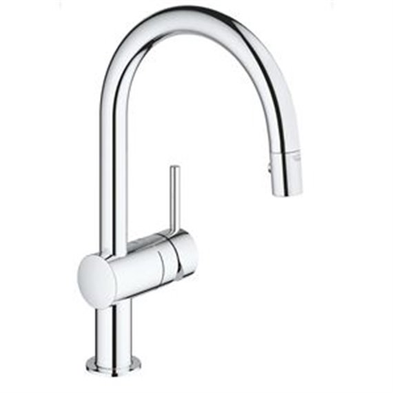GROHE 31378 Minta Single Handle Kitchen Faucet Round Spout
