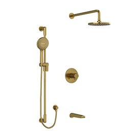 Riobel Parabola KIT1345PB Type T/P thermostatic/pressure balance ½" coaxial 3-way system with hand shower rail, shower head and 