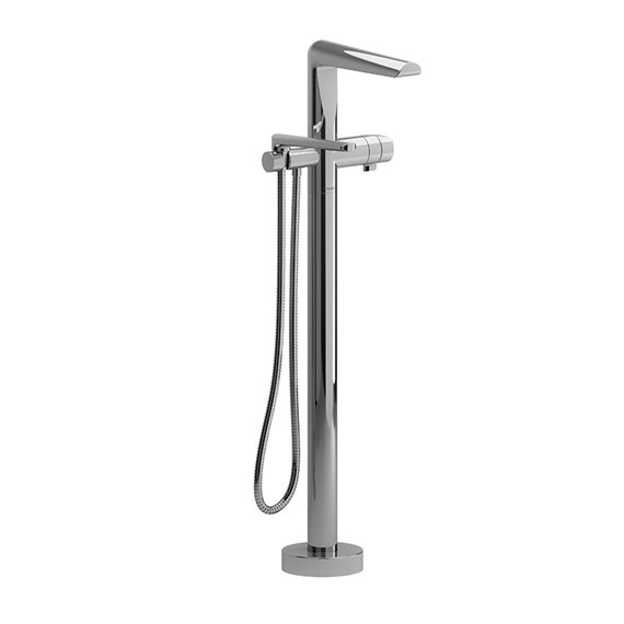 Riobel Parabola TPB39 2-way Type T thermostatic coaxial floor-mount tub filler with hand shower trim (Without Rough-in)