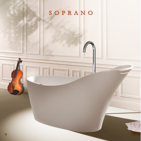 Virta Soprano Freestanding Stone 66" Bathtub