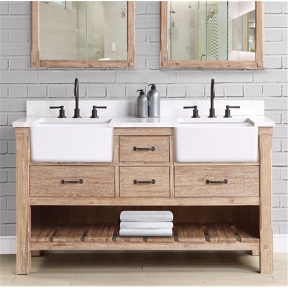 Fairmont Designs Napa 60" Double Bowl Farmhouse Vanity - Sonoma Sand