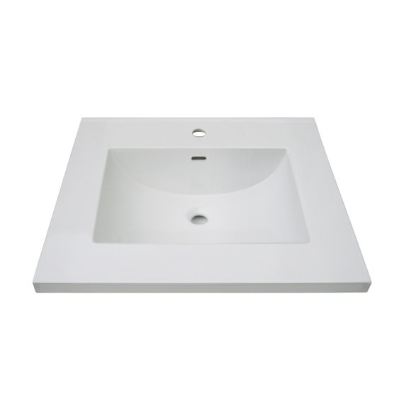Fairmont Designs 3cm (1-1/4") 25" Tops White Ceramic Vanity Sink Top with Integral Bowl