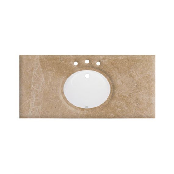 Fairmont Designs T-4922EL Tops - backsplash included use with S-100 Oval - Ceramic Undermount Sink - 49 x 22-12 x 34