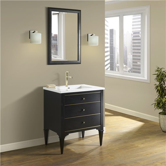 Fairmont Designs Charlottesville w/Brass 30" Vanity - Vintage Black