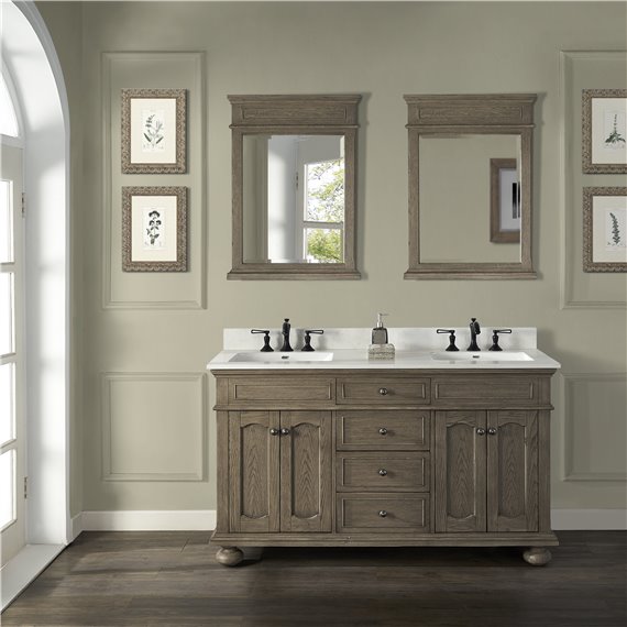 Fairmont Designs Oakhurst 60" Double Bowl Vanity - Antique Grey