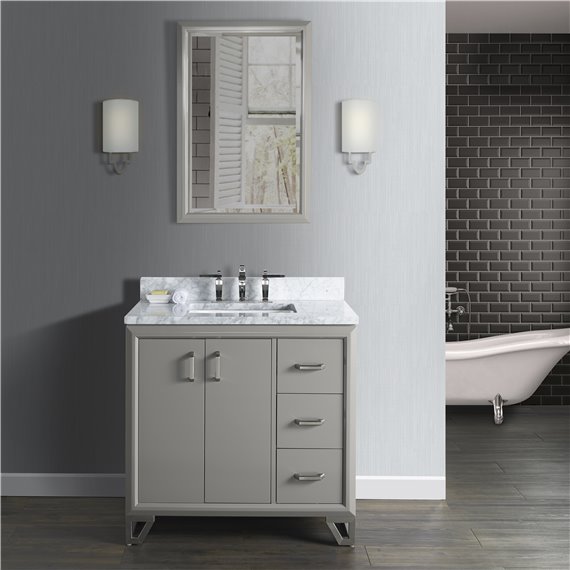 Fairmont Designs Revival 36" Vanity Drawer-right - Glossy Medium Gray