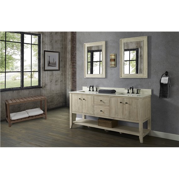 Fairmont Designs River View 72" Double Bowl Open Shelf Vanity - Toasted Almond