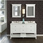 Fairmont Designs Shaker Americana 60" Double Bowl Open Shelf Vanity -  Polar White