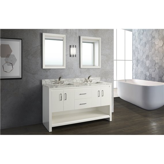 Fairmont Designs Studio One 60" Double Bowl Vanity - Glossy White