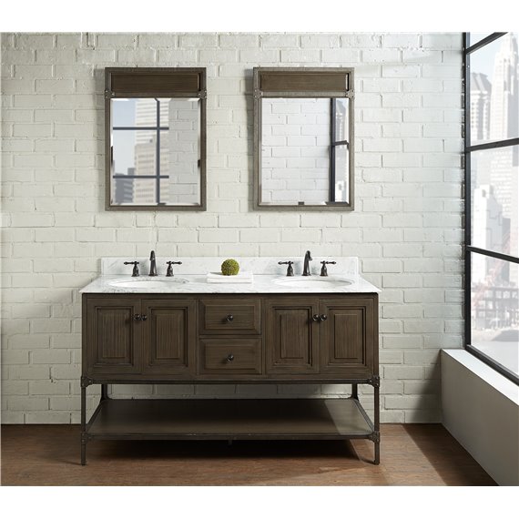 Fairmont Designs Toledo 60" Double Bowl Vanity - Door - Driftwood Gray