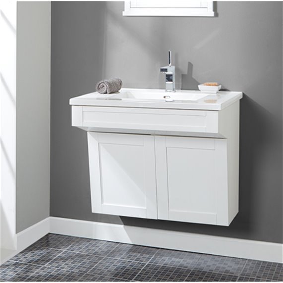 Fairmont Designs Shaker Americana 30" Wall Mount Vanity - Polar White