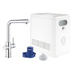 Grohe 31608 Blue Single-Handle Pull-Out Kitchen Faucet Single Spray 6.6 L/min - 1.75 GPM with Chilled and Sparkling Water