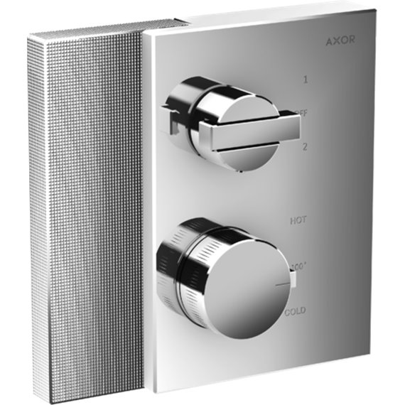 AXOR EDGE THERMOSTATIC TRIM WITH VOL CONTROL AND DIVERTER, DIAMOND CUT