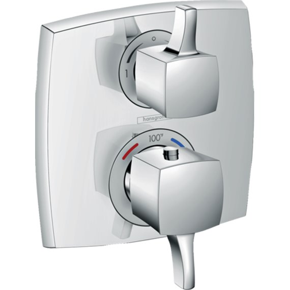 HANSGROHE CLASSIC SQUARE THERMOSTATIC TRIM WITH VOLUME CONTROL 