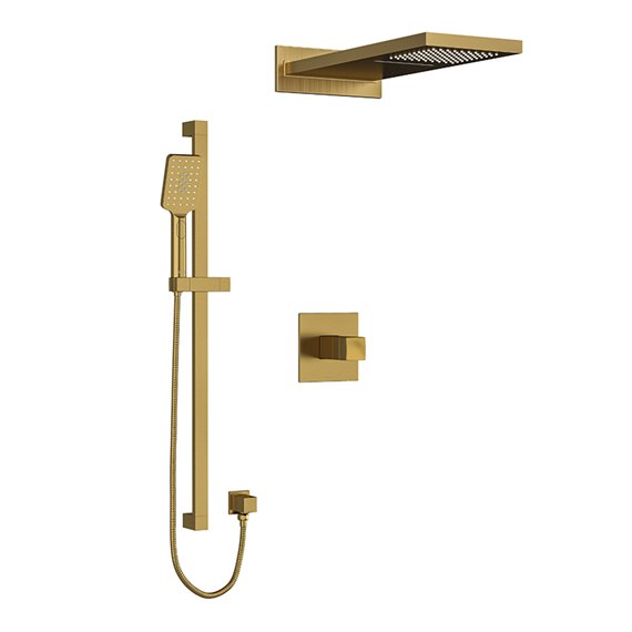 Riobel Reflet KIT2745RF Type T/P (thermostatic/pressure balance) ½" coaxial 3-way system with hand shower rail and rain and casc