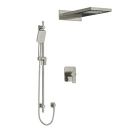 Riobel Fresk KIT2745FR Type T/P (thermostatic/pressure balance) ½" coaxial 3-way system with hand shower rail and rain and casca 2