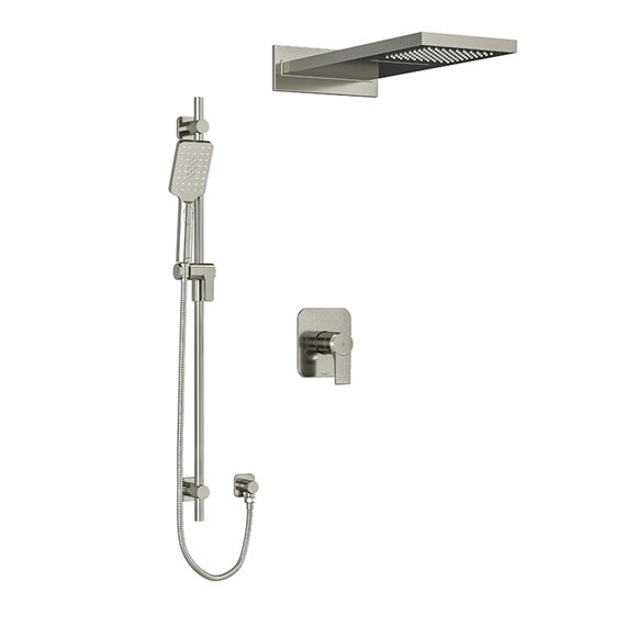 Riobel Fresk KIT2745FR Type T/P (thermostatic/pressure balance) ½" coaxial 3-way system with hand shower rail and rain and casca