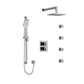 Riobel Kubik Shower System with Hand Shower Rail, 4 Body...