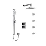Riobel Kubik Shower System with Hand Shower Rail, 4 Body Jets and Shower Head KIT446US