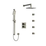 Riobel Kubik Shower System with Hand Shower Rail, 4 Body Jets and Shower Head KIT446US