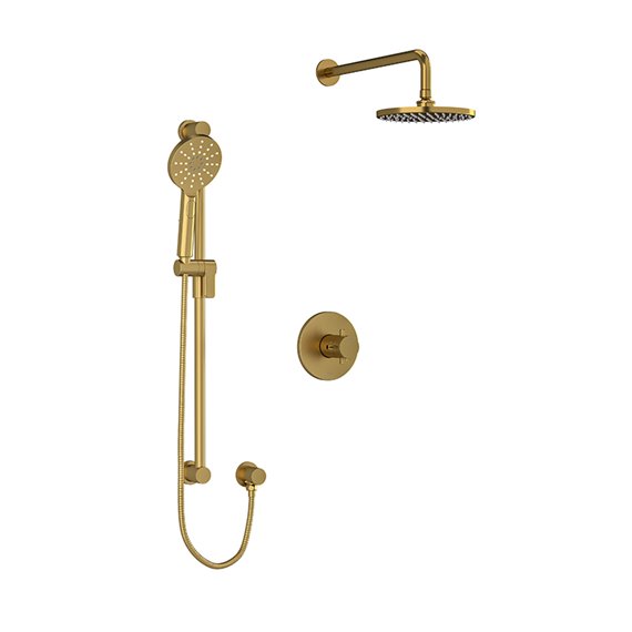 Riobel RIU Knurled KIT323RUTM+KN Type T/P ½" coaxial 2-way system with hand shower and shower head