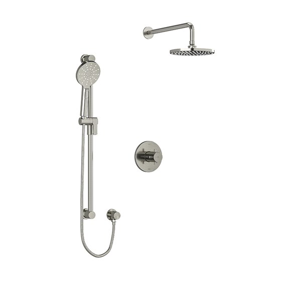 Riobel RIU Knurled KIT323RUTM+KN Type T/P ½" coaxial 2-way system with hand shower and shower head