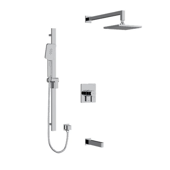 Riobel Paradox TKIT1345PXTQ Type TP thermostaticpressure balance 0.5 coaxial 3-way system with hand shower rail shower head