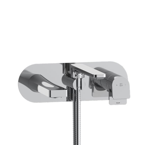 Riobel Ode OD21 Wall-mount Type T/P (thermo/pressure balance) coaxial tub filler with hand shower